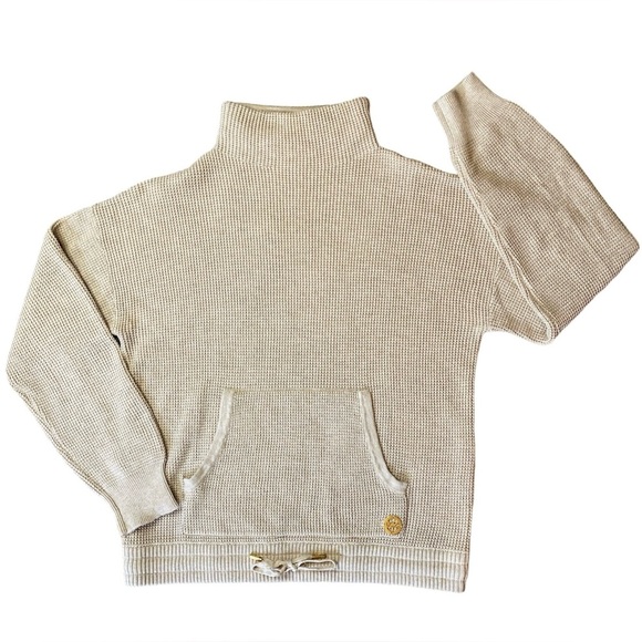 Michael Michael Kors Cinch Waist Mock Neck Oatmeal Heather Thermal Sweater - Picture 2 of 8